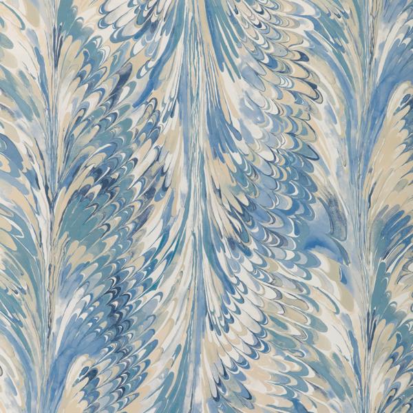 Sample - P2019103-55 | Taplow Paper, Blue Abstract - Lee Jofa Wallpaper - P2019103.55.0
