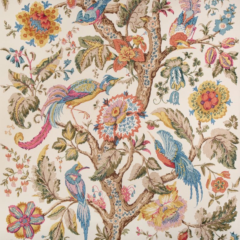 Sample - P2023113.519.0 | Tree Of Life Pnl, Orange Animals - Lee Jofa Wallpaper