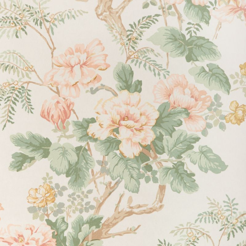 Purchase P2023118.73.0 Chinese Peony Wp, Orange Floral - Lee Jofa Wallpaper