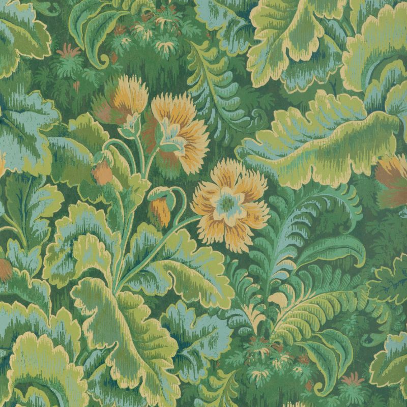 Sample - P2023122.33.0 | Barwick Paper, Green Botanical - Lee Jofa Wallpaper