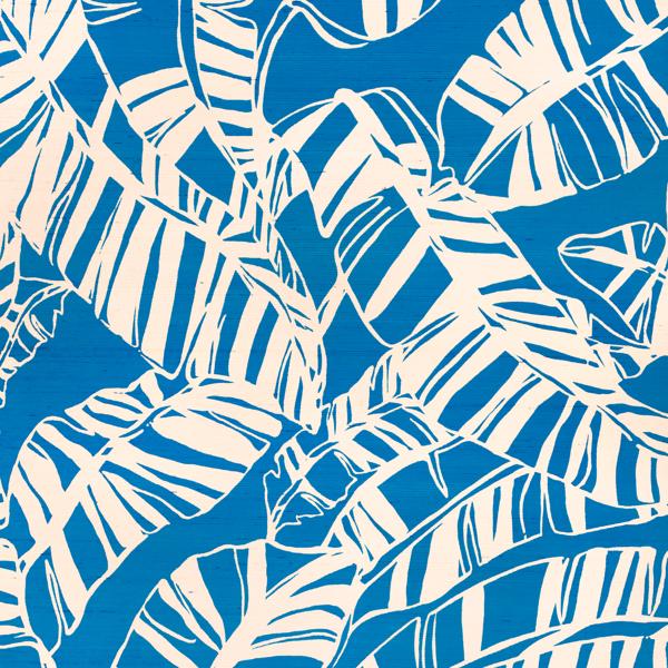 Sample - P2025112-51 | Just Bananas Gc, Blue Tropical - Lee Jofa Wallpaper - P2025112.51.0