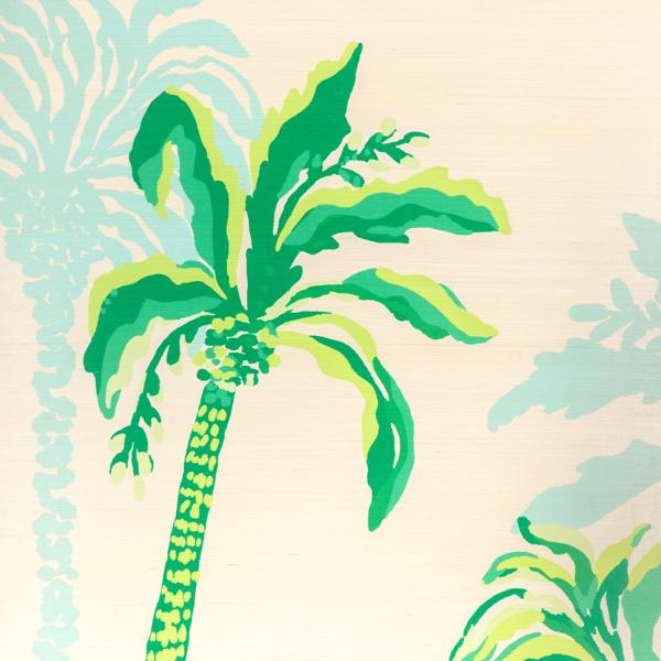 P2025115-1630 | Palms Way Mural Gc, Green Tropical - Lee Jofa Wallpape