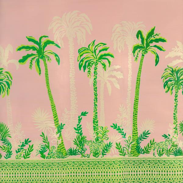 P2025115-73 | Palms Way Mural Gc, Pink Tropical - Lee Jofa Wallpaper -