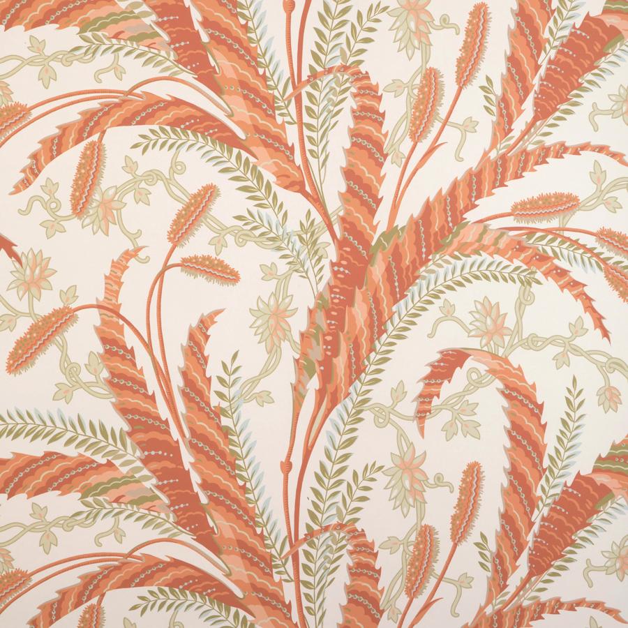 Sample - P8023101.12.0 | Vernay, Orange Botanical - Brunschwig & Fils Wallpaper