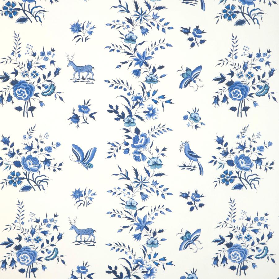 Sample - P8023103.550.0 | Aurel, Blue Animals - Brunschwig & Fils Wallpaper
