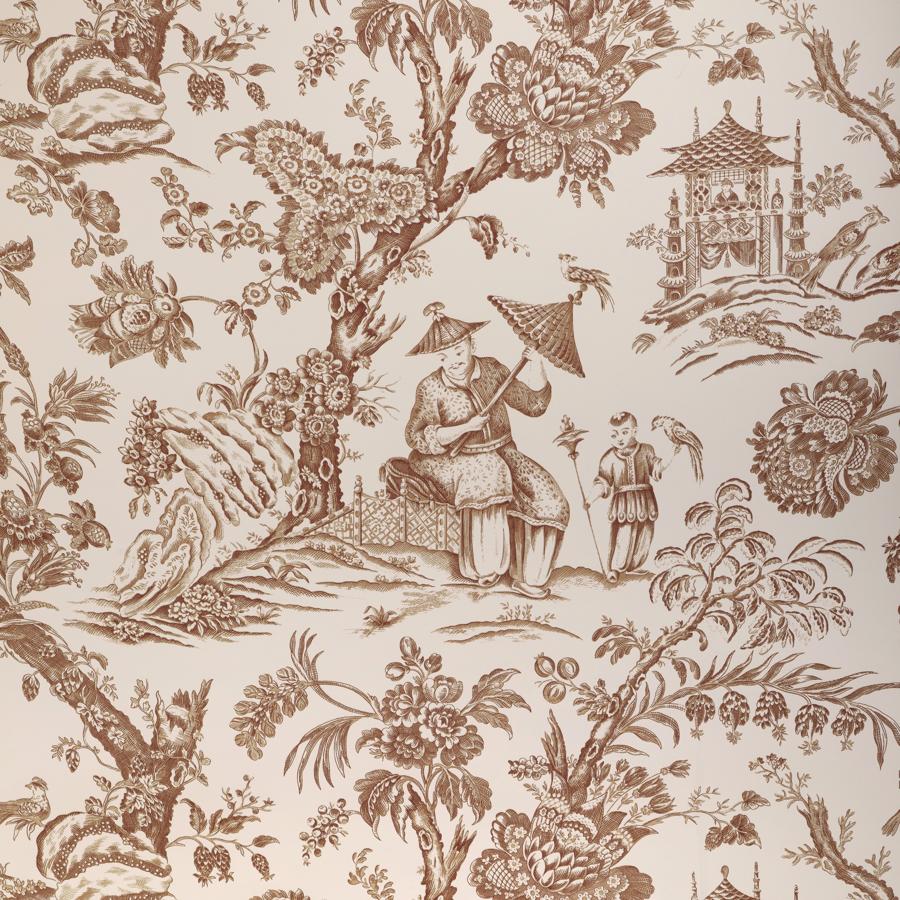 Sample - P8023106.6.0 | Marcel, Brown Tropical - Brunschwig & Fils Wallpaper