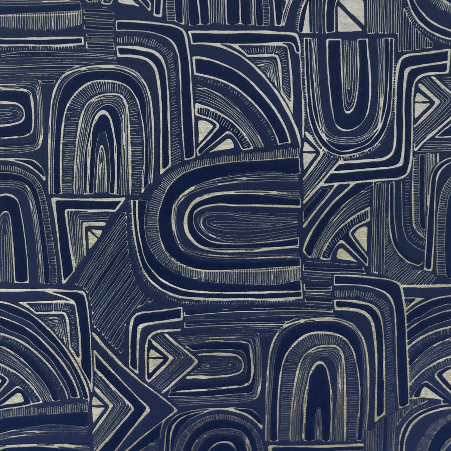 Sample - P8023113-5 | Timbre, Blue Modern - Brunschwig & Fils Wallpaper - P8023113.5.0