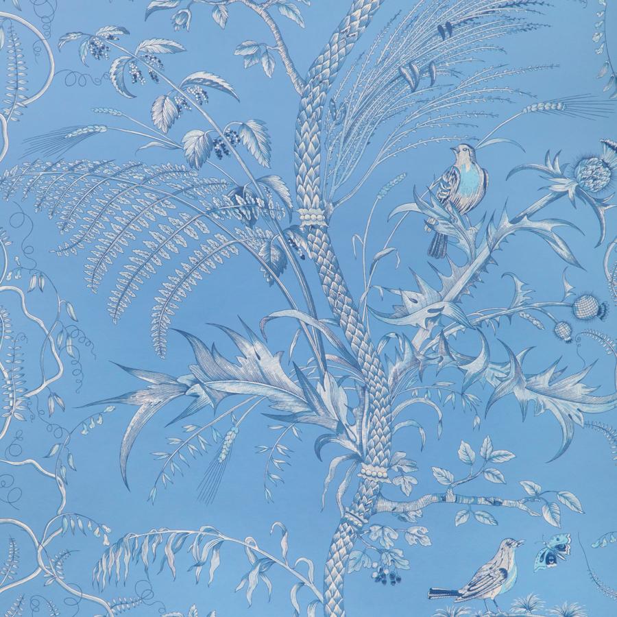 Purchase P8024101-55 Bird And Thistle Ii, Blue Toile - Brunschwig & Fils Wallpaper - P8024101.55.0