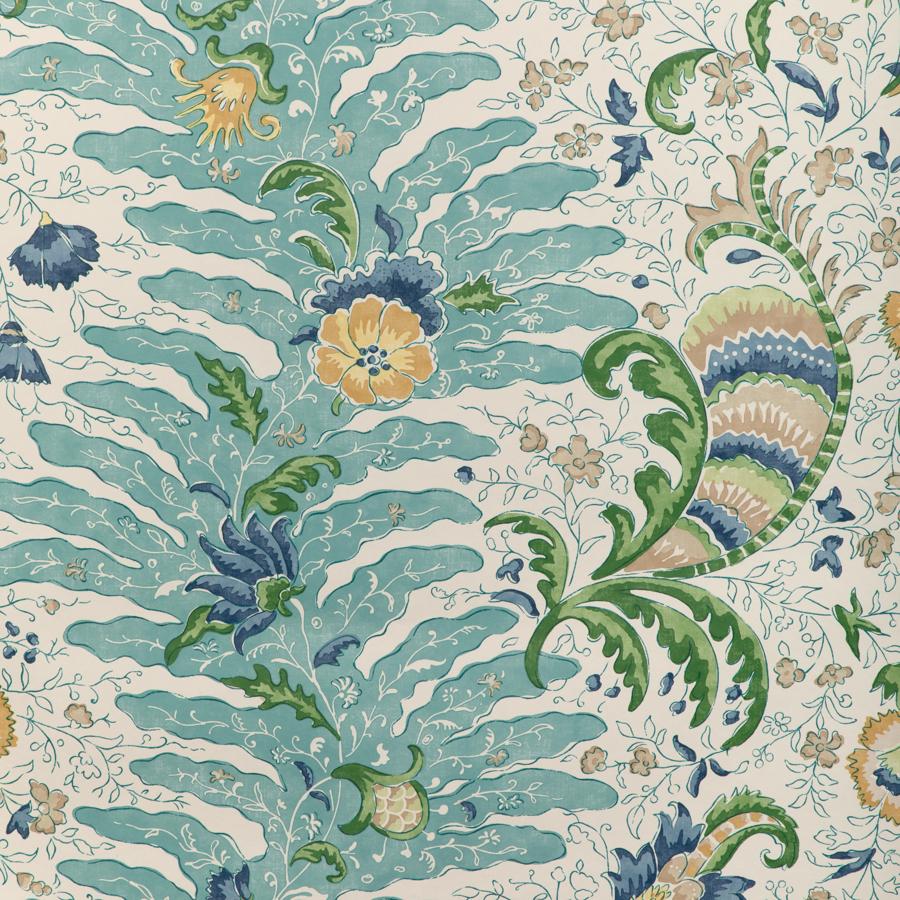 Sample - P8024104-355 | Riviere, Blue Botanical - Brunschwig & Fils Wallpaper - P8024104.355.0