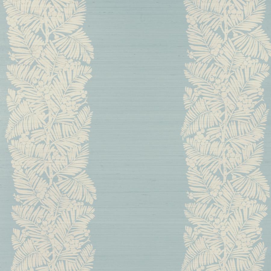 Sample - P8024114-13 | Palmar Sisal, Blue Stripes - Brunschwig & Fils Wallpaper - P8024114.13.0