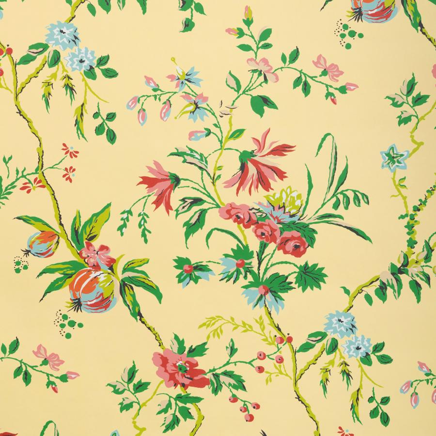 Purchase P8025110-417 Locklin, Canary Floral - Brunschwig & Fils Wallpaper - P8025110.417.0