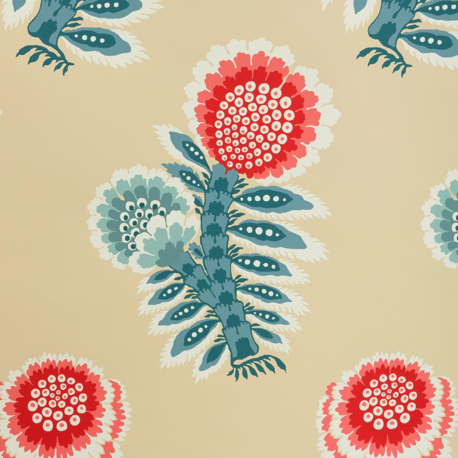 Purchase P8025111-195 Kumaly, Red/Blue Floral - Brunschwig & Fils Wallpaper - P8025111.195.0