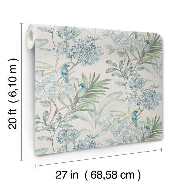 Purchase Psw1517Rl | Watercolor Botanicals, Handpainted Songbird Peel & Stick - York Wallpaper