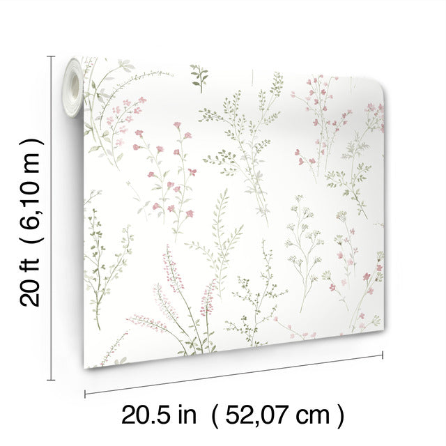 Purchase Psw1524Rl | Watercolor Botanicals, Wildflower Sprigs Peel & Stick - York Wallpaper
