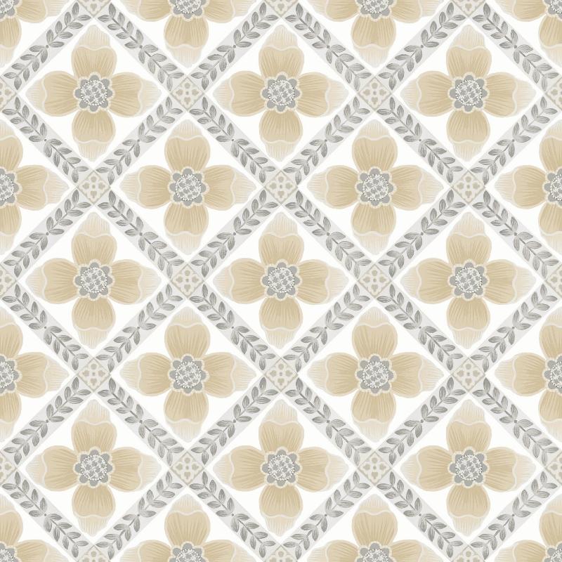 Sample - Psw1586Rl | Mirth Studios, Mimi Quilted Floral - York Wallpaper