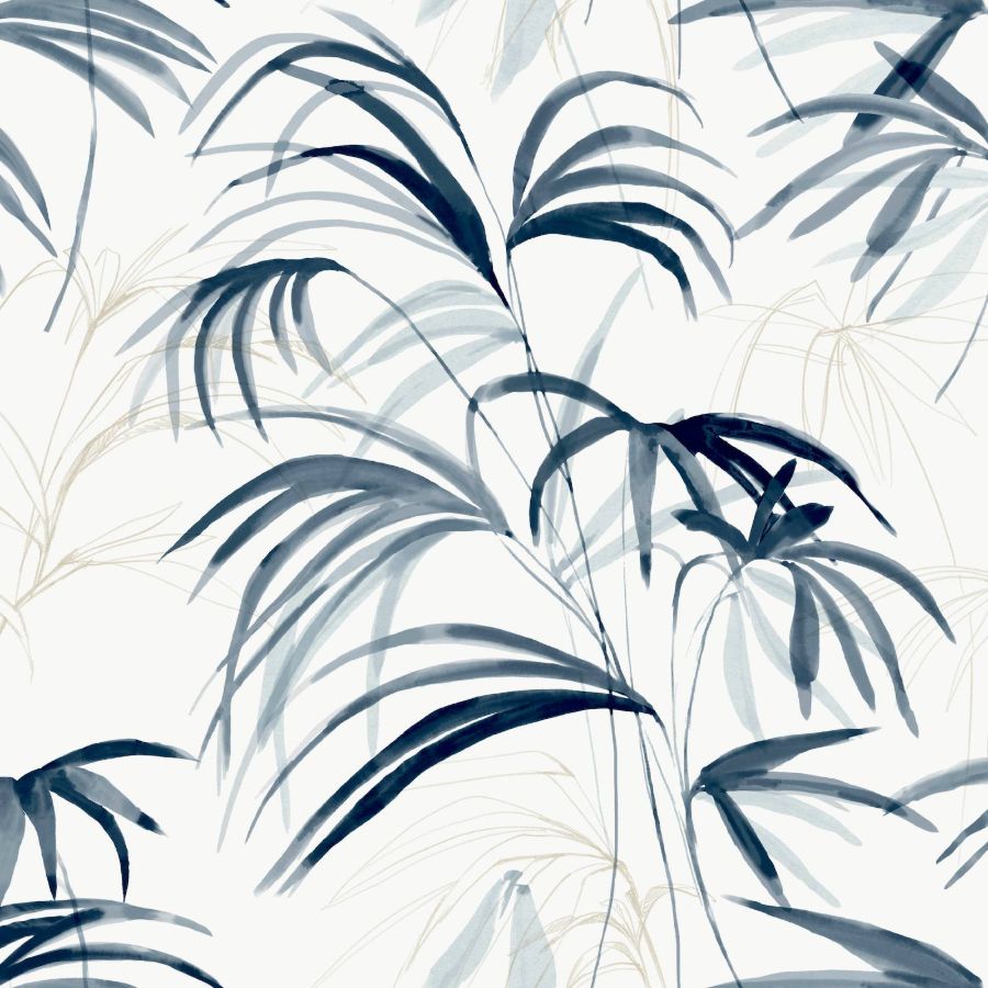 Purchase Psw1610Rl | Simply Candice, Inky Palms Blue Peel & Stick - Candice Olson Wallpaper