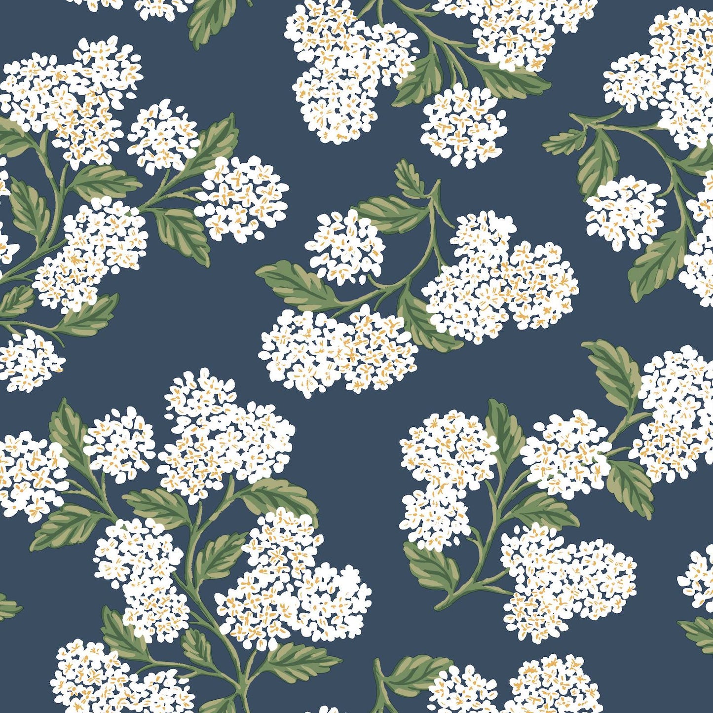 Purchase Psw1619Rl | Rifle Paper Co P+S 4Th Edition, Hydrangea Navy & White - York Wallpaper