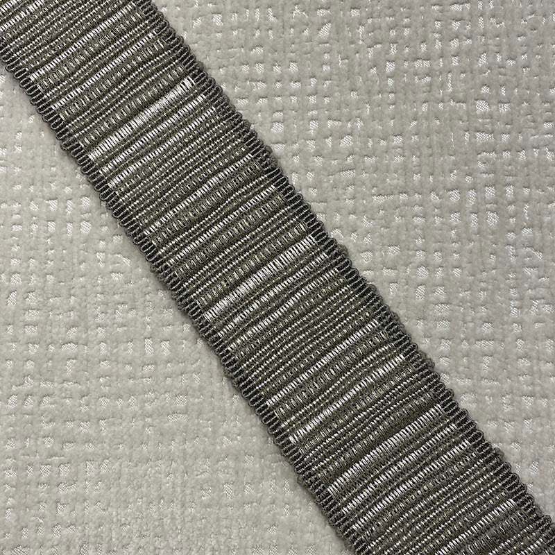 Sample 9351 Reese Tape Dove, Gray, Silver/Nickel, Metallic by Magnolia Fabric