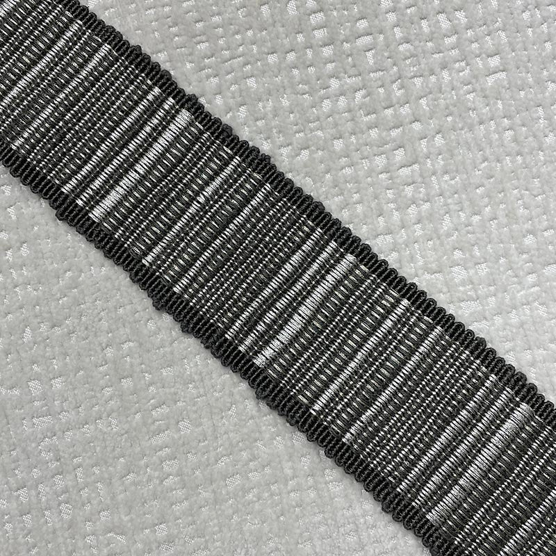 Sample 9344 Reese Tape Gray, Gray, Metallic by Magnolia Fabric