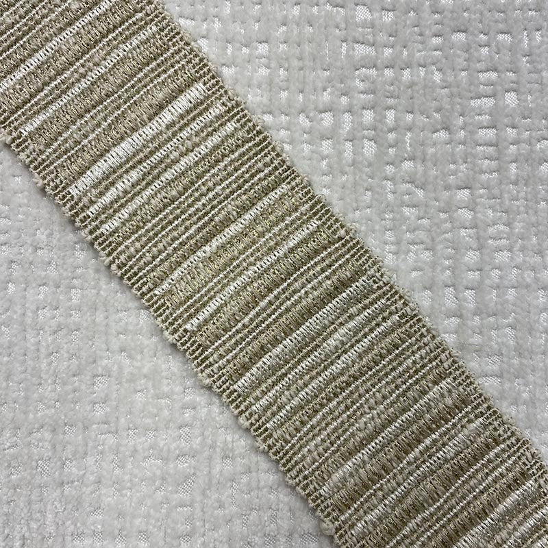 Sample 9353 Reese Tape Quartz, Beige, Off White/Ivory, Metallic by Magnolia Fabric