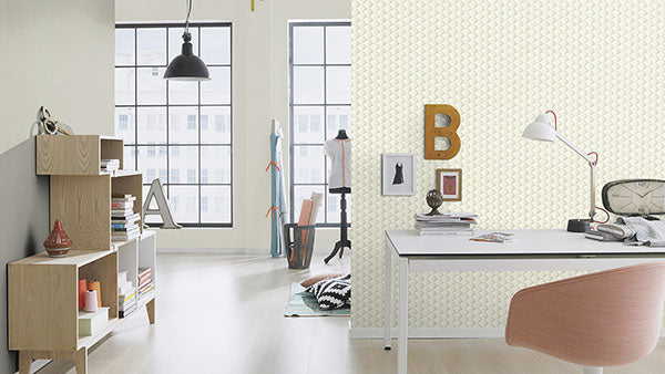 Purchase RH611533 Brewster Wallpaper, Lanux Off-White Fan - Rasch12