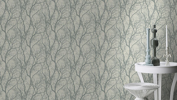 Purchase RH633269 Brewster Wallpaper, Wiwen Grey Tree - Rasch12