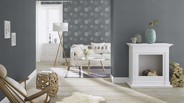 Purchase RH808803 Brewster Wallpaper, Eliel Grey Medallion - Rasch12