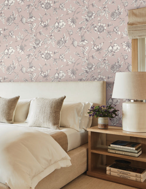 Purchase Rt7851 | Toile Resource Library, Passion Flower Toile - York Wallpaper
