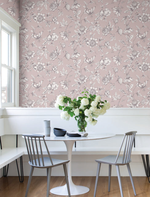 Purchase Rt7851 | Toile Resource Library, Passion Flower Toile - York Wallpaper