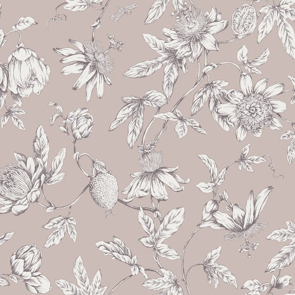 Purchase Rt7851 | Toile Resource Library, Passion Flower Toile - York Wallpaper