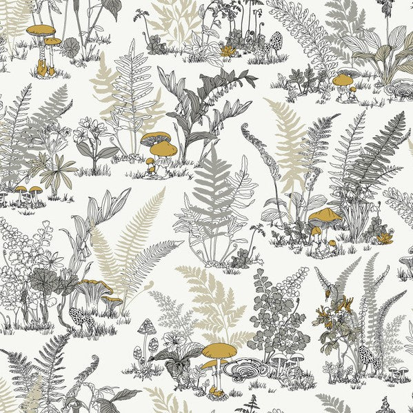 Purchase Rt7892 | Toile Resource Library, Mushroom Garden Toile - York Wallpaper