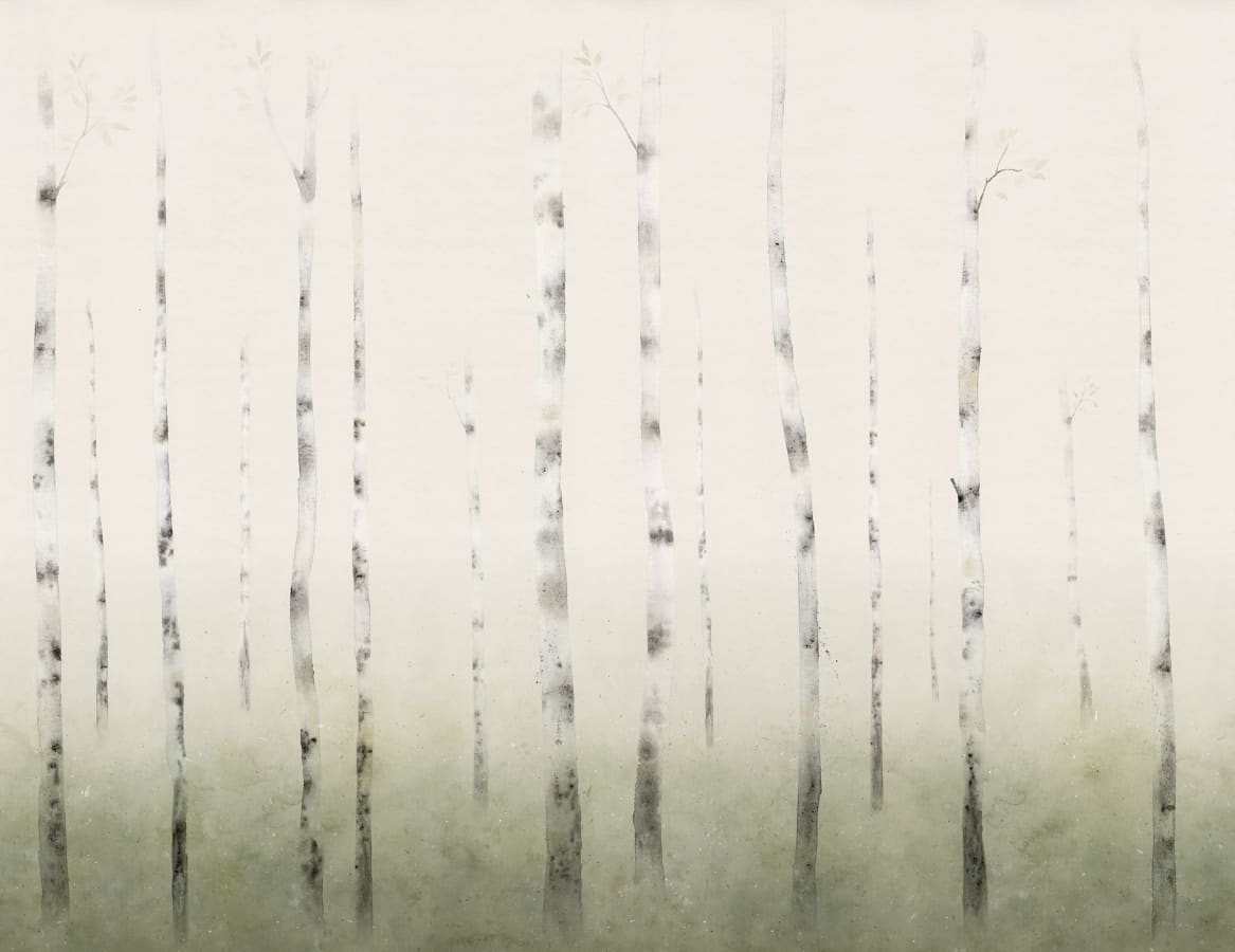 Sandberg Wallpaper pattern name & color Sundborn Spring Green from the collection Huset i Solen.