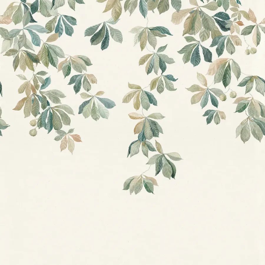 Sandberg Wallpaper Product S10171 pattern name & color Kastanjen, Garden Green from the collection Huset i Solen.