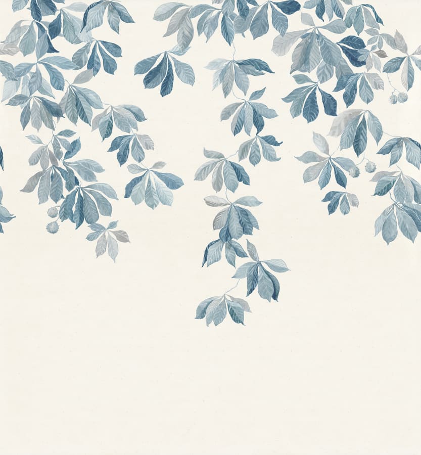 Sandberg Wallpaper pattern name & color Kastanjen, Soft Blue from the collection Huset i Solen.