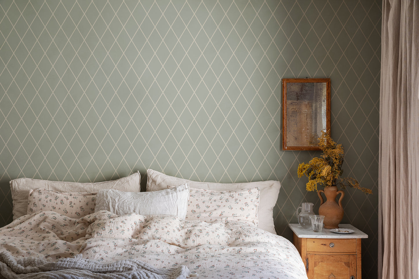 Purchase Sandberg Wallpaper Item# 2028-01-18 pattern name Gabriel color name Sage Green.