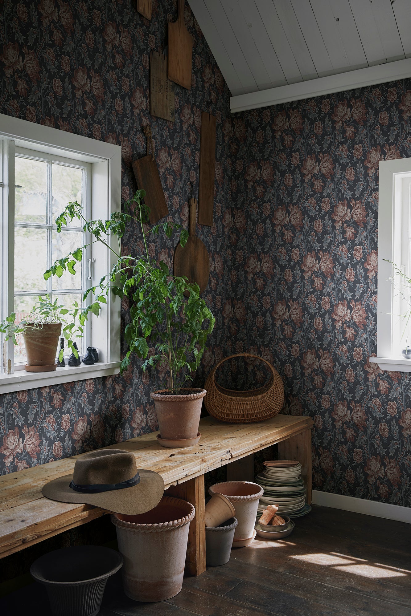 Purchase Sandberg Wallpaper Pattern 2028-06-21 pattern name Amelia color name Indigo Blue.