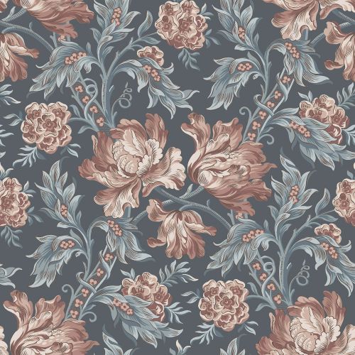 Purchase Sandberg Wallpaper Pattern 2028-06-21 pattern name Amelia color name Indigo Blue.
