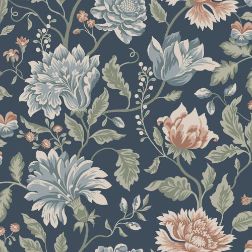 Purchase Sandberg Wallpaper Pattern number 2028-06-21 pattern name Annabelle color name Classic Blue.