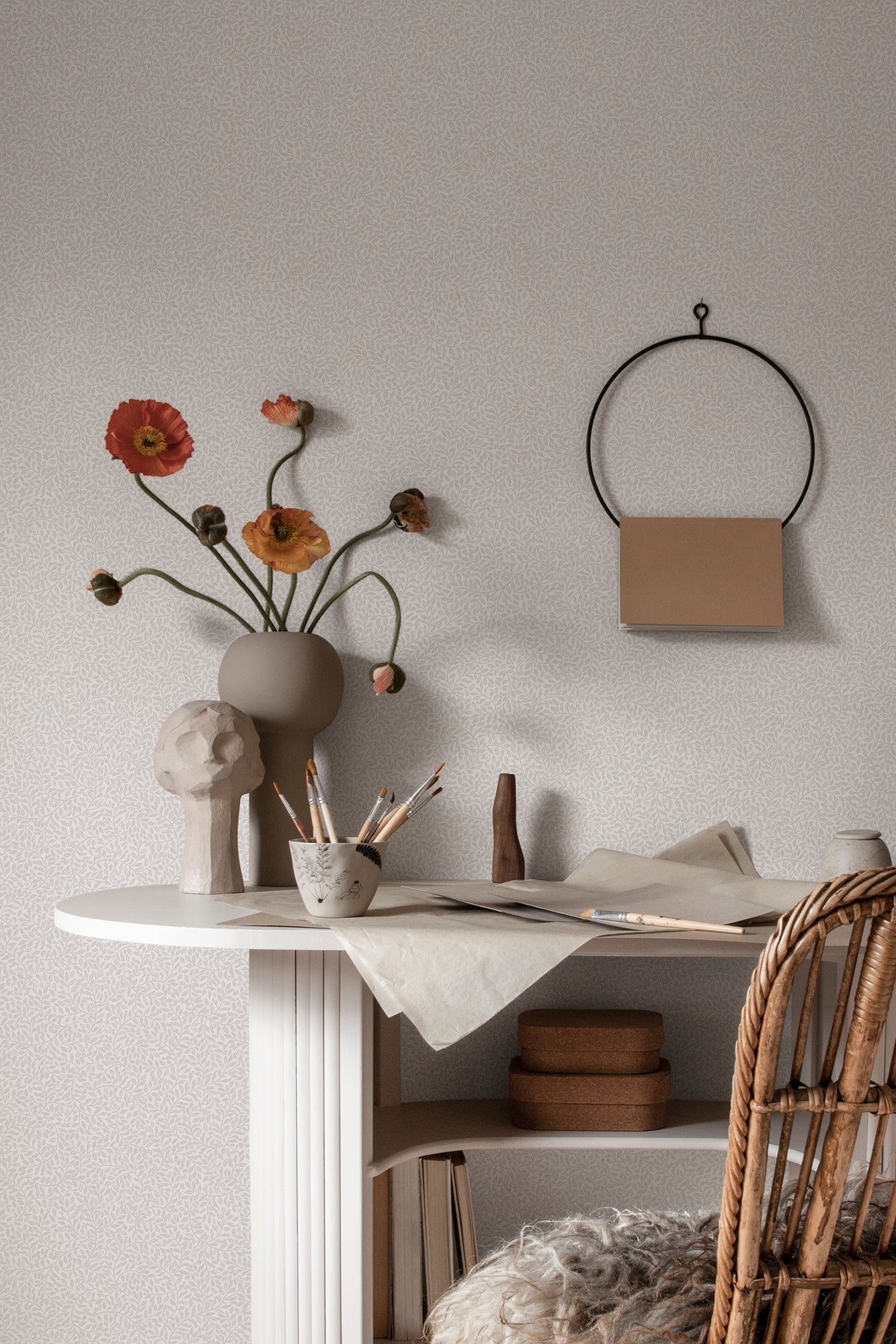 Purchase Sandberg Wallpaper SKU 2028-06-21 pattern name Bladverk color name Gray.