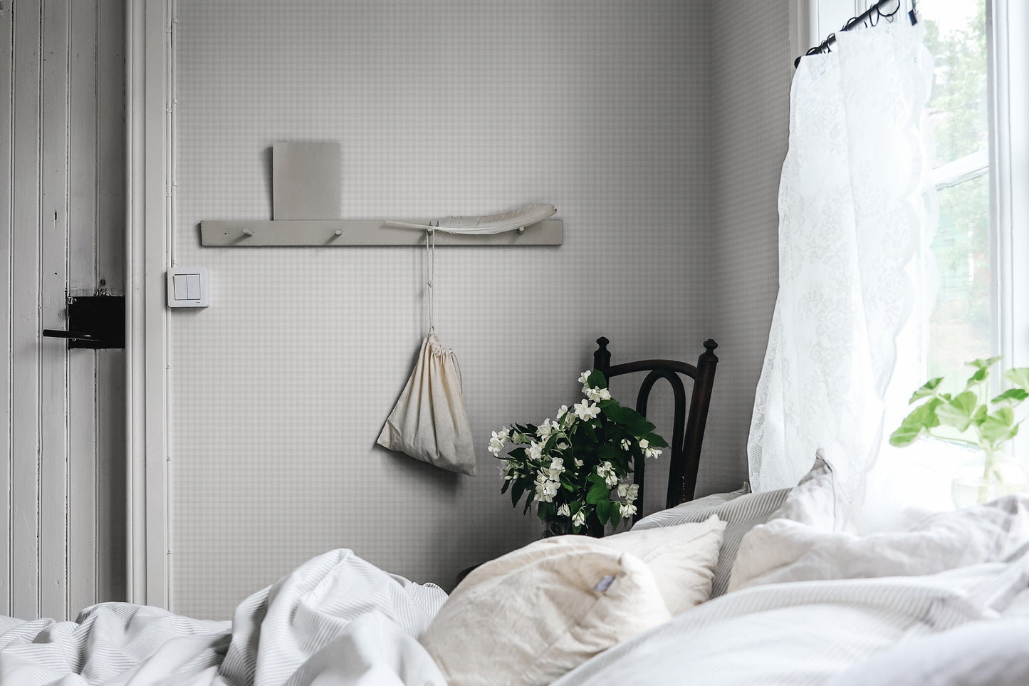 Purchase Sandberg Wallpaper Pattern 2028-06-21 pattern name Ruta color name Gray.