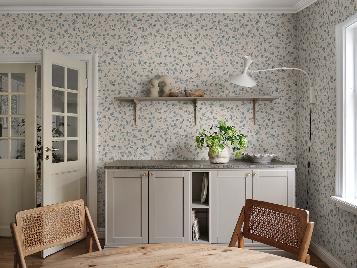 Purchase Sandberg Wallpaper Item# 2028-11-22 pattern name Bokskog color name Misty Blue.