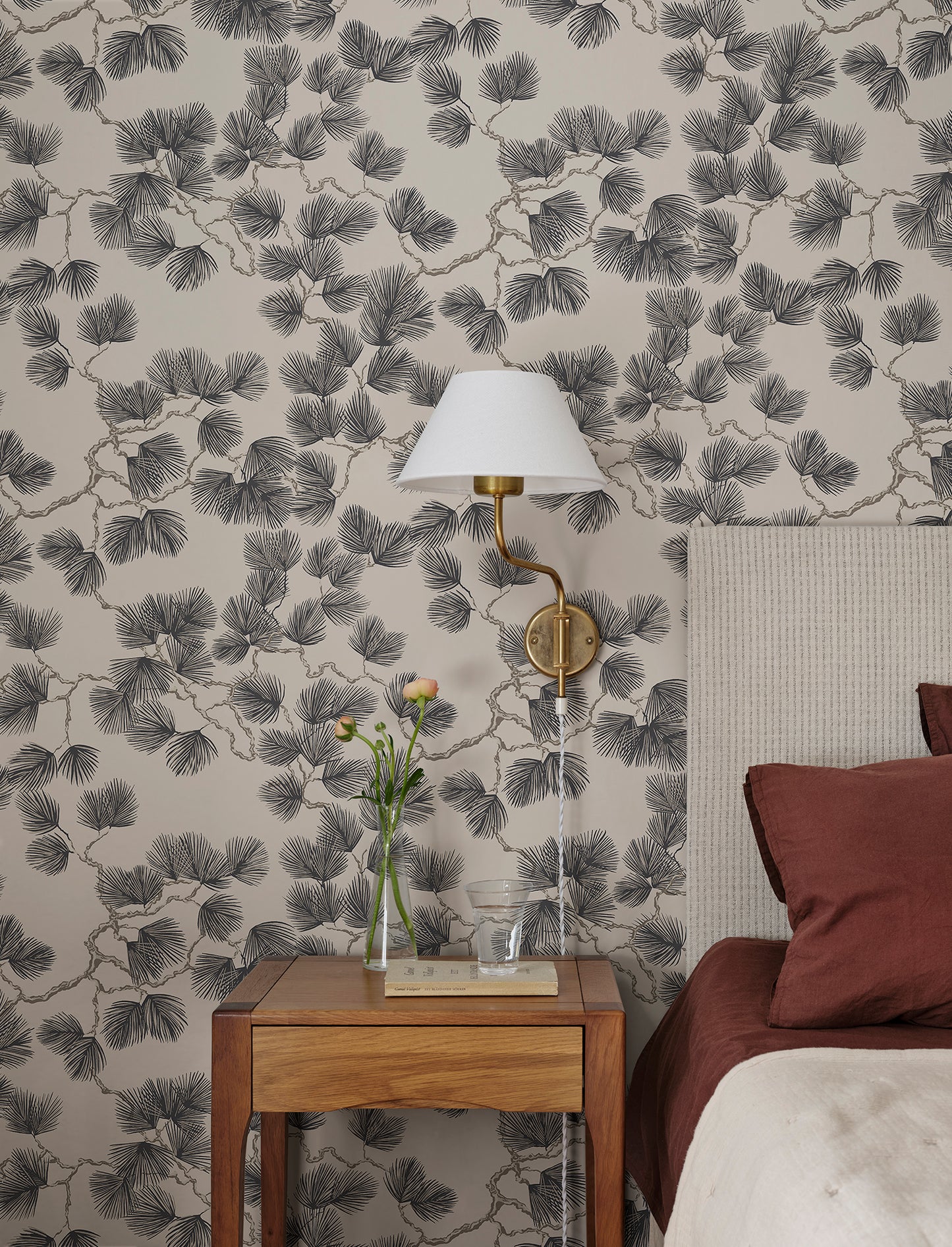 Purchase Sandberg Wallpaper Product# 2028-11-22 pattern name Pine color name Brown.