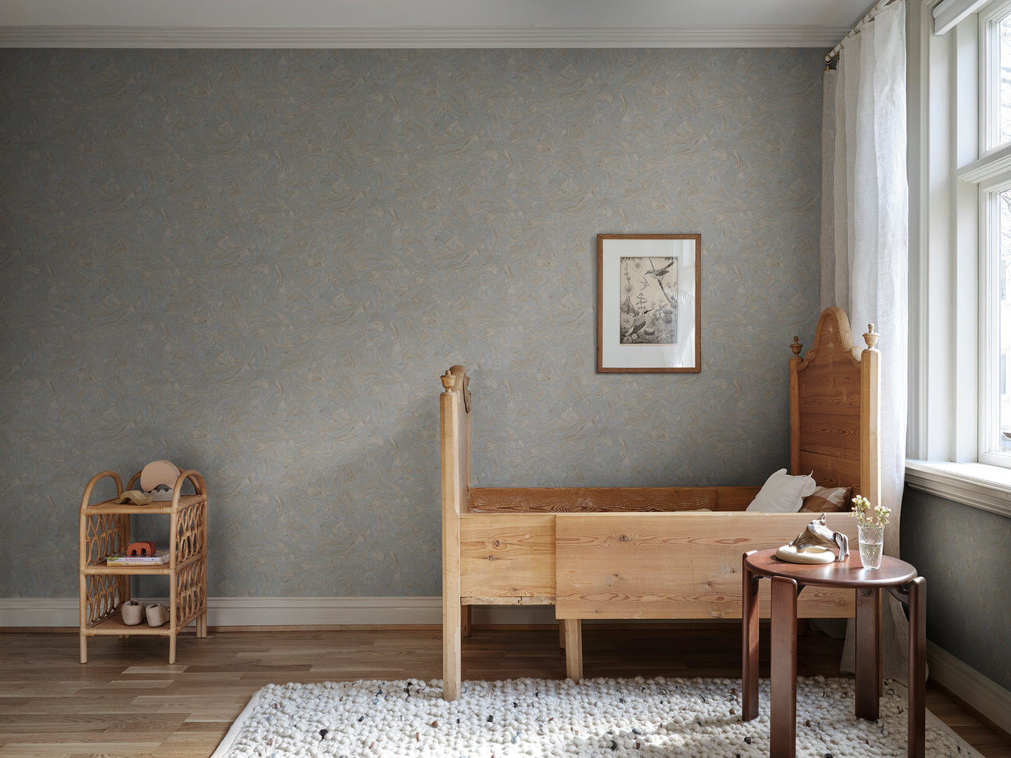 Purchase Sandberg Wallpaper Product 2028-11-22 pattern name Marion color name Misty Blue.