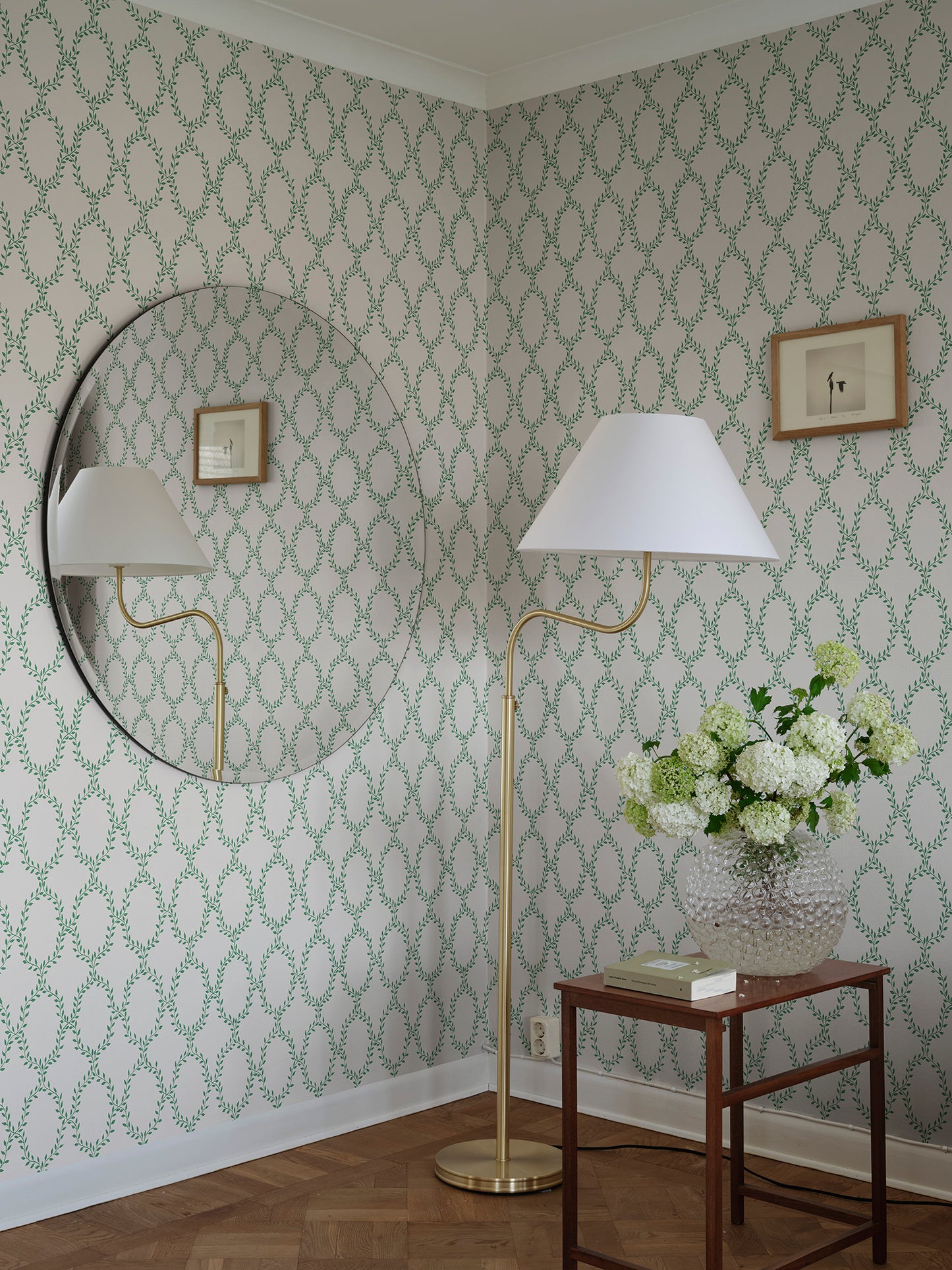 Purchase Sandberg Wallpaper Pattern number 2029-04-10 pattern name Wilma color name Green.