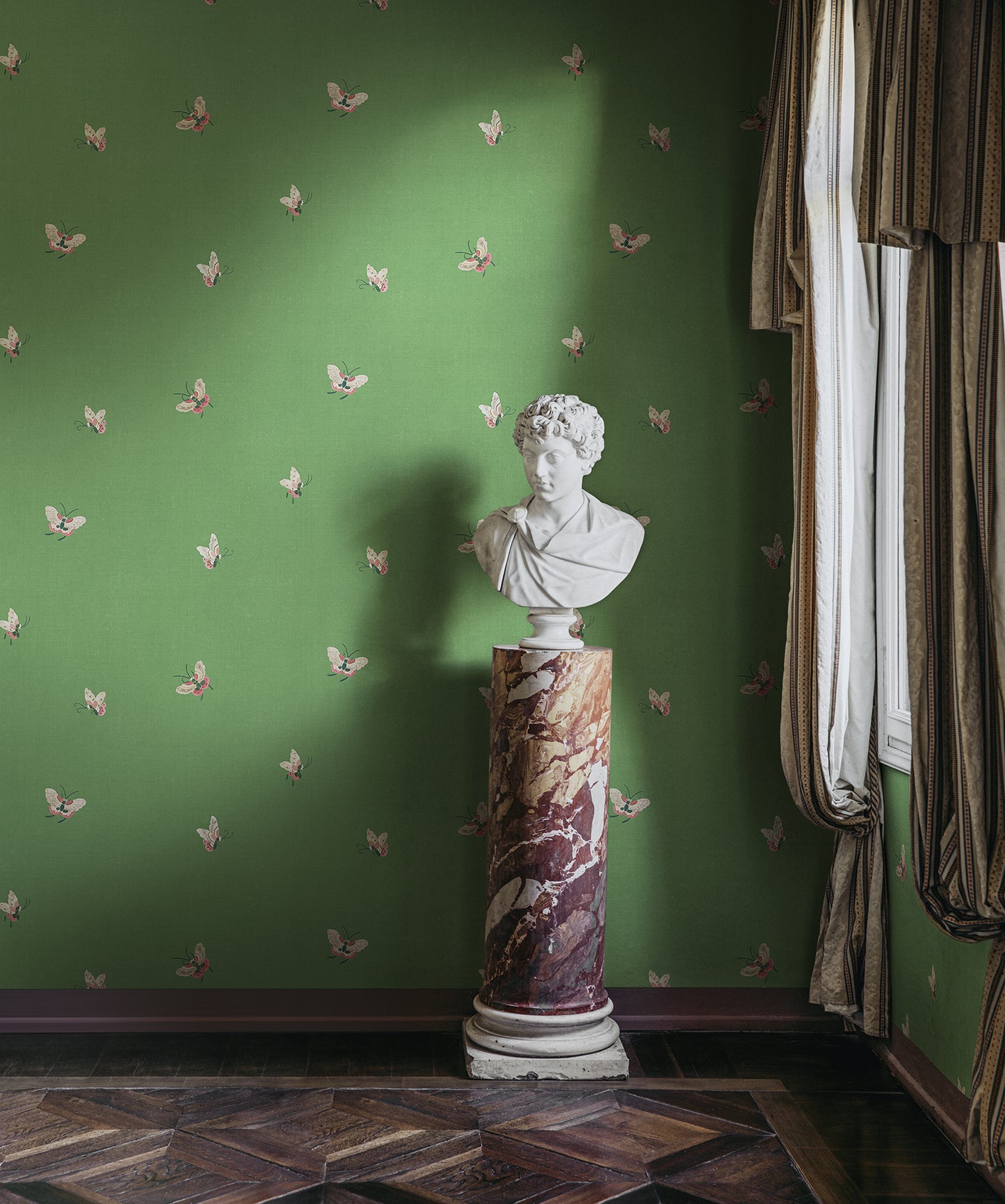 Purchase Sandberg Wallpaper SKU 2029-08-21 pattern name Butterflies color name Green.