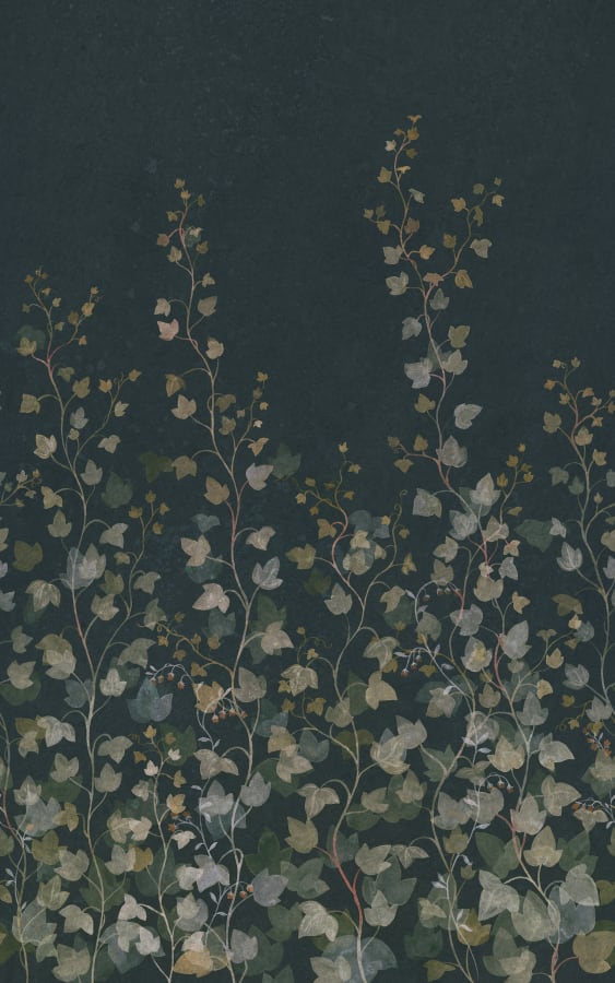 Sandberg Wallpaper pattern name & color Ivy, Midnight Blue from the collection Ett Hem, Oland.