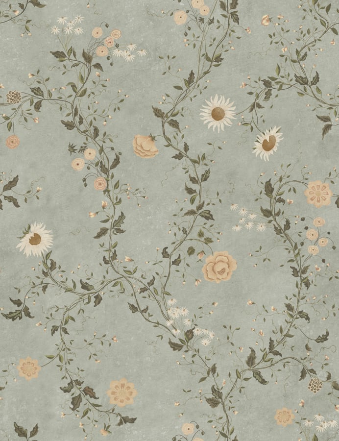 Sandberg Wallpaper pattern name & color Inger, Light Blue from the collection Tradgarden.