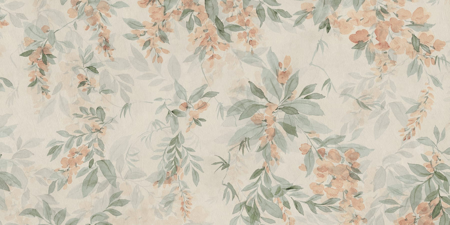 Sandberg Wallpaper pattern name & color Lovisa Mural, Orange from the collection Tradgarden.