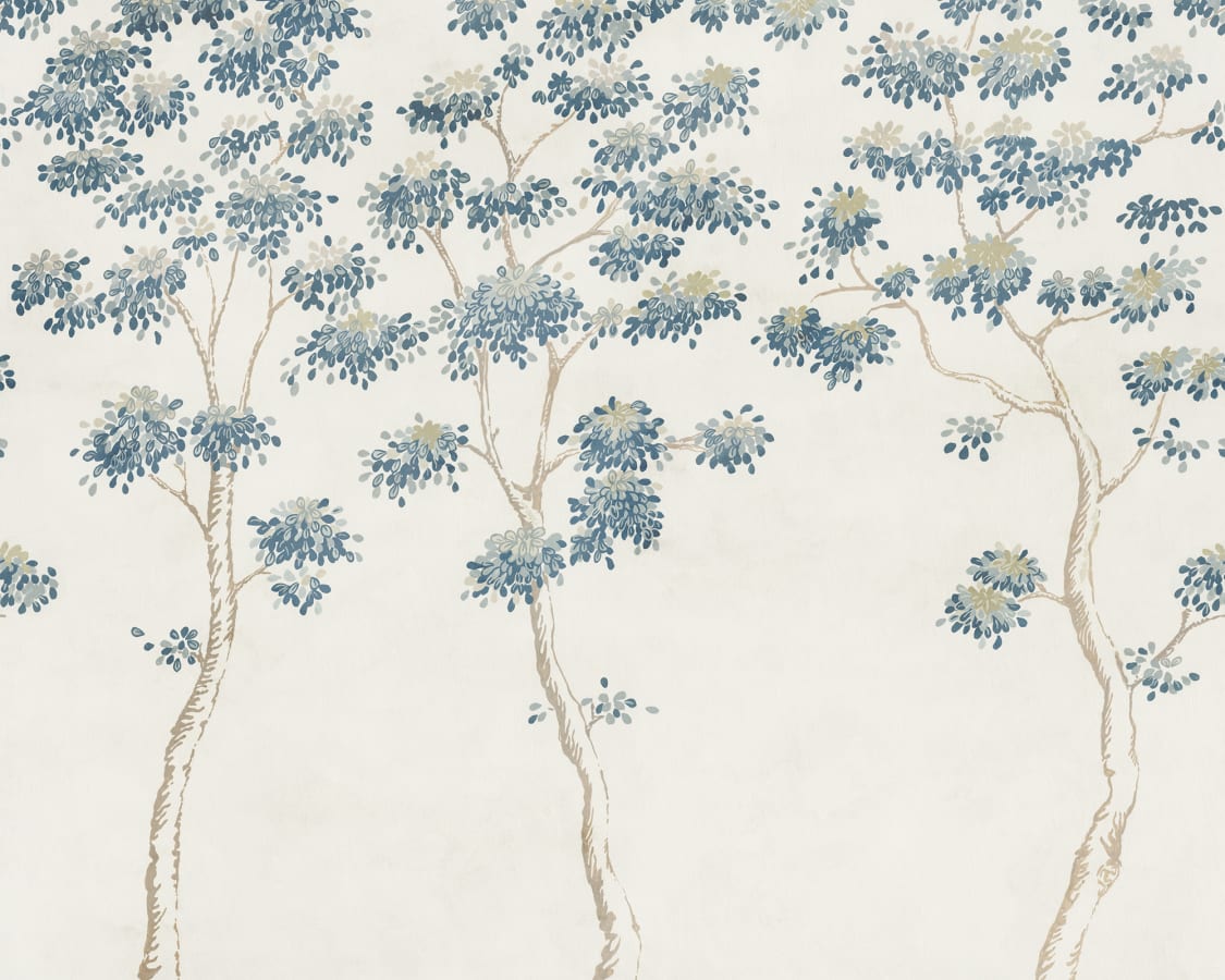 Sandberg Wallpaper pattern name & color Wilhelm, Blue from the collection Tradgarden.