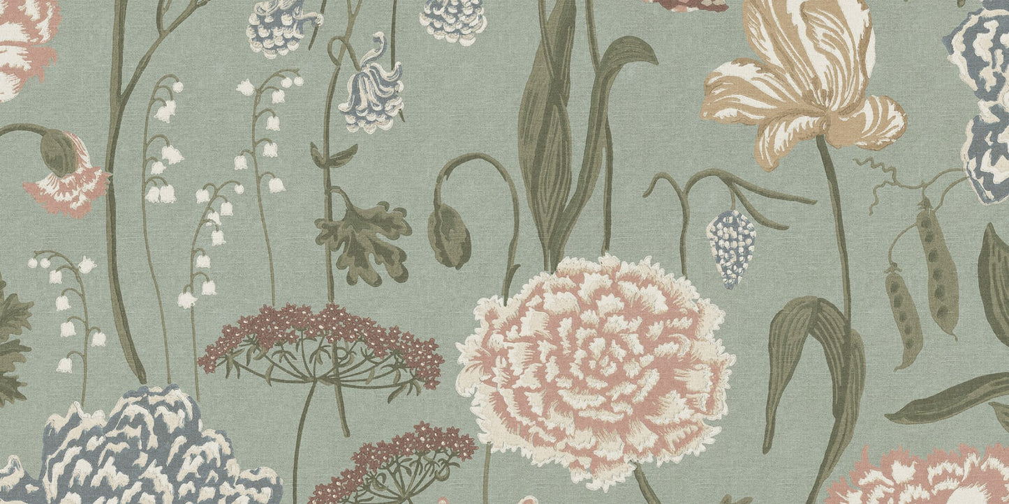 Sandberg Wallpaper pattern name & color Aurelie Mural, Light Blue from the collection Sandberg Edition.
